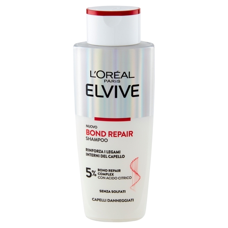 L'Oréal Paris Elvive Bond Repair Shampoo Con Acido Citrico Per Capelli Danneggiati, 200 ml